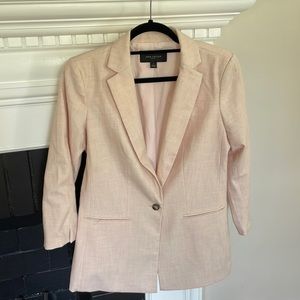 Ann Taylor Factory Light Pink Crosshatch Suit 3/4 Suit Jacket Size 4